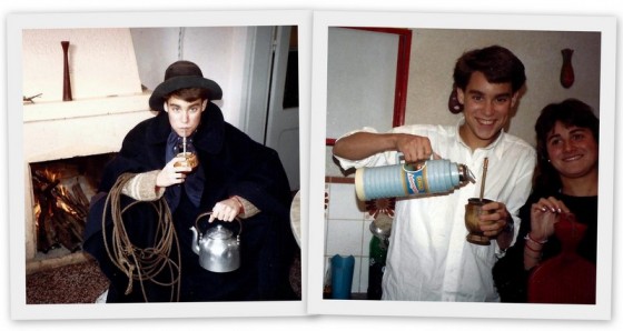My warm & wonderful adoptive Uruguayan family (clockwise from top left): Mamá Lilián, sis Alejandra, bro Jorge, sis Analía Playing the role of Uruguayan gaucho ~ Drinking yerba maté, the ubiquitous Southern Cone tea-like treat