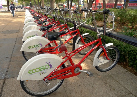 Eco-bici bicycle station in Mexico City