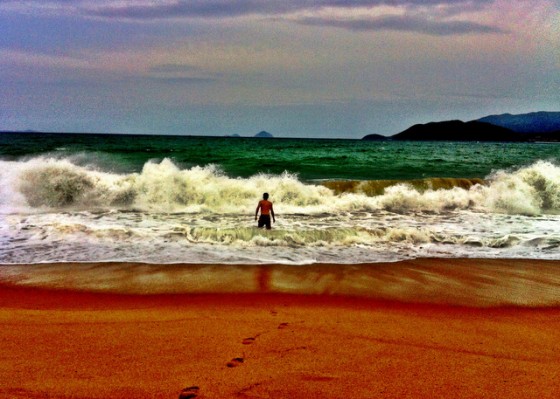 My first dip in the South China Sea in Nha Trang, Vietnam