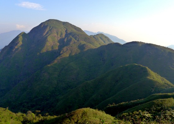 Morning light over the foothills of the Hoang Lien Son mountain range