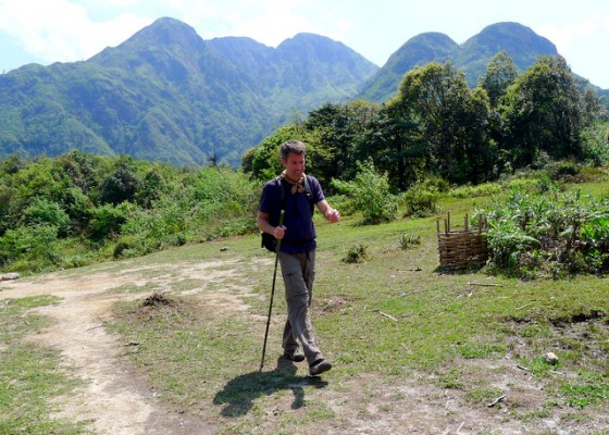 On the home stretch: heading back from summiting Mt. Fansipan in Vietnam