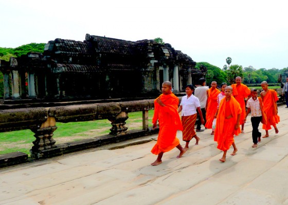 Young Buddhist monks at Angkor Wat