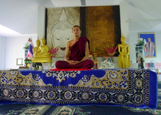 Our spritual guide and monk Kavi in mindful meditation