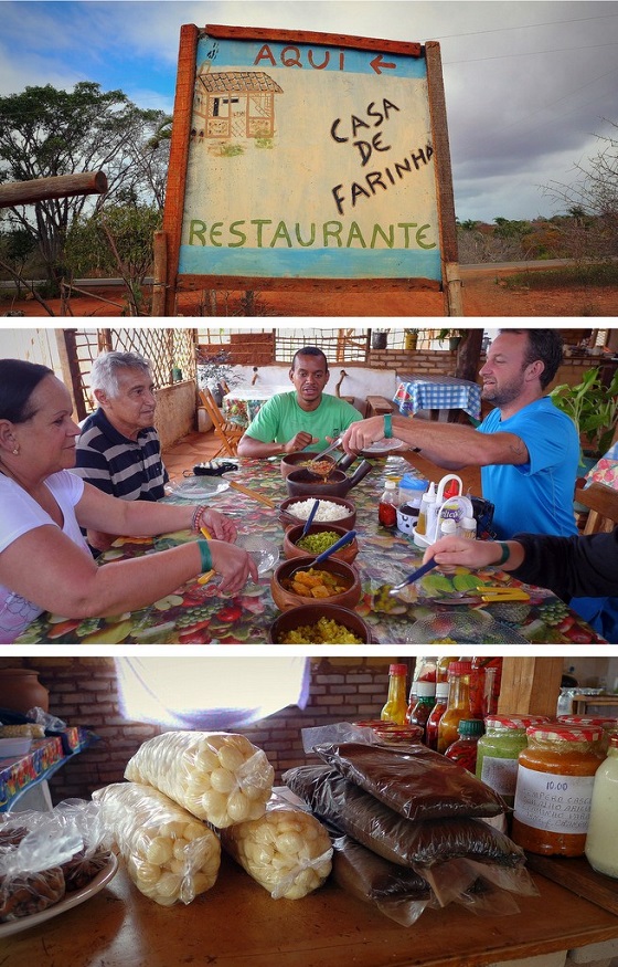 A healthy lunch of hearty proportions at a rural casa de farinha where home-cooked meals and takeaway sweets are prepared on a wood-fueled stove. A healthy lunch of hearty proportions at a rural casa de farinha where home-cooked meals and takeaway sweets are prepared on a wood-fueled stove.