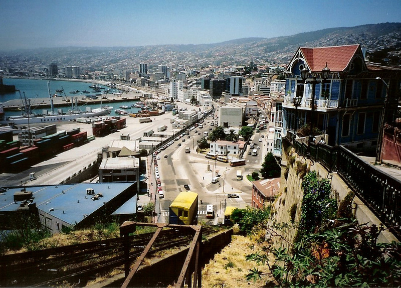 View from a funicular, Valparaíso, Chile