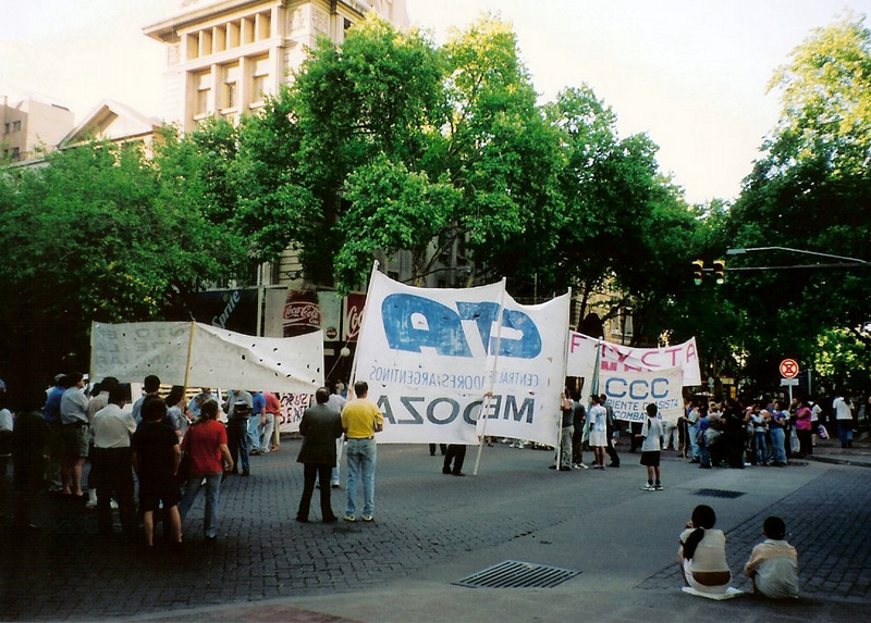 Argentine street protests over the collapsed economy.