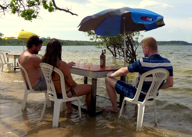 Afternoon beers on the shores of Ilha do Amor.