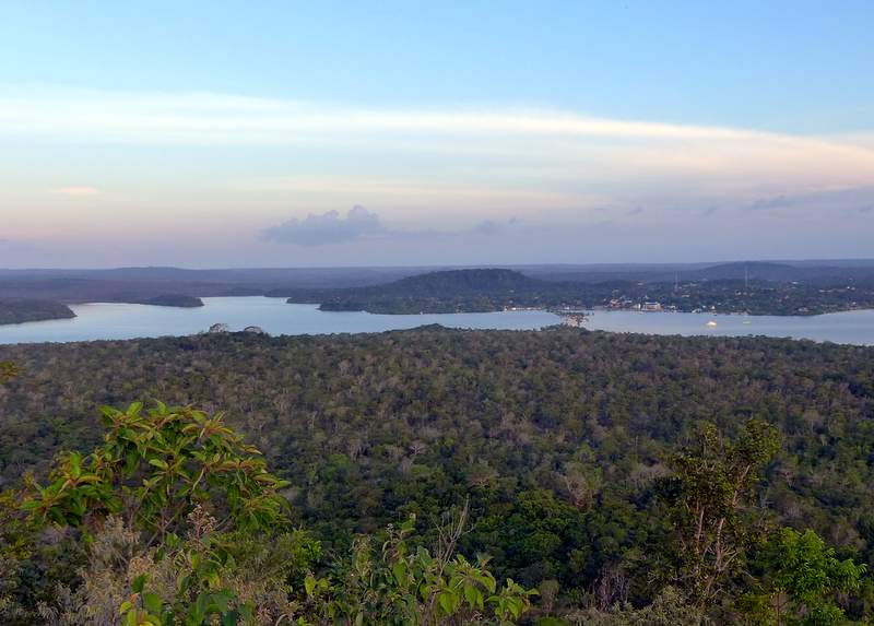 Vista from one of the surrounding hills of Alter do Chão and Laguna Verde, an inlet of the Rio Tapajós where it meets the Rio Amazonas.