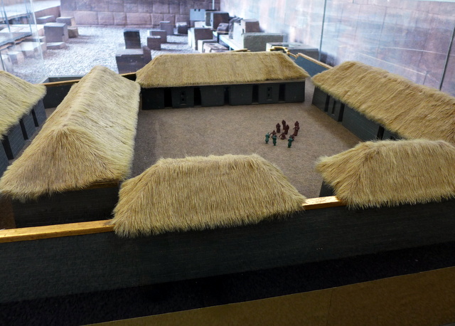 A reproduction of the Qorikancha  temple complex in Inca times: note the gold-plated walls, it must have been a marvel in its day