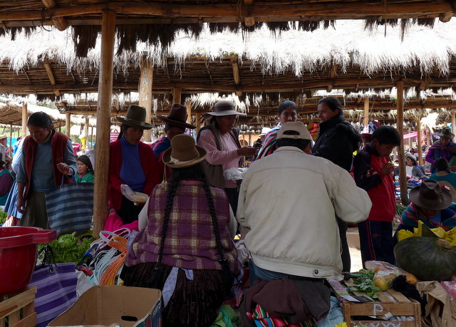 Chinchero market hosts a colorful display of local foods and crafts