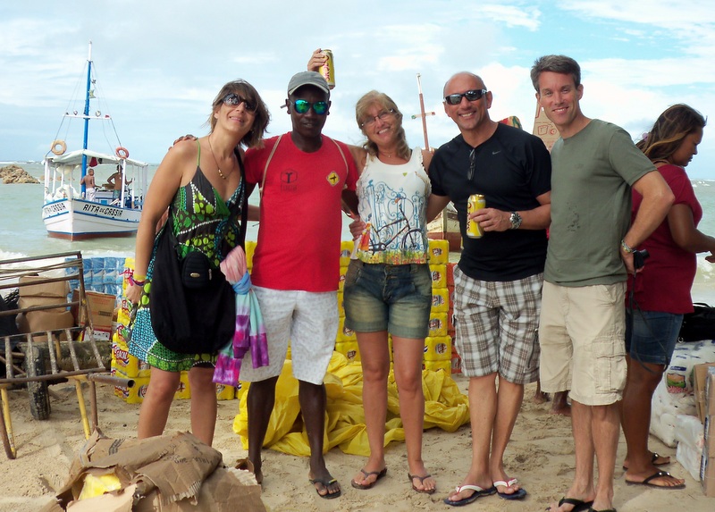 With Marisa, Luis, Denise, Ricardo at Morro de São Paulo port where provisions are unloaded for restaurants