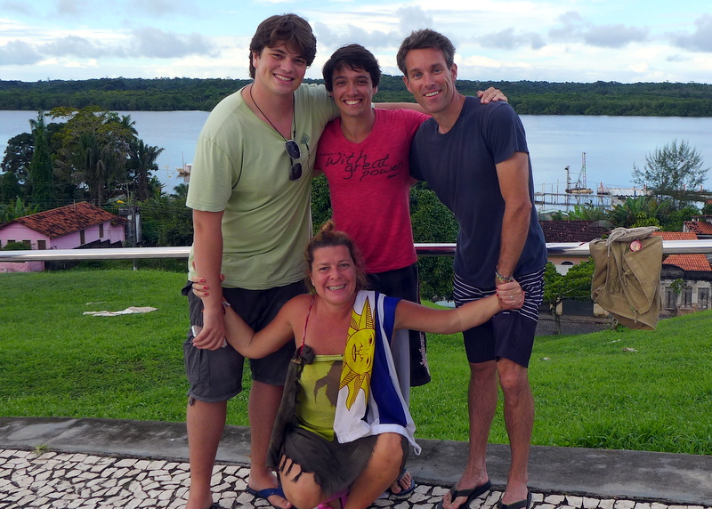 With the paulistas (from the megacity of São Paulo) and Rosita in Cairu town on Island of Tinharé