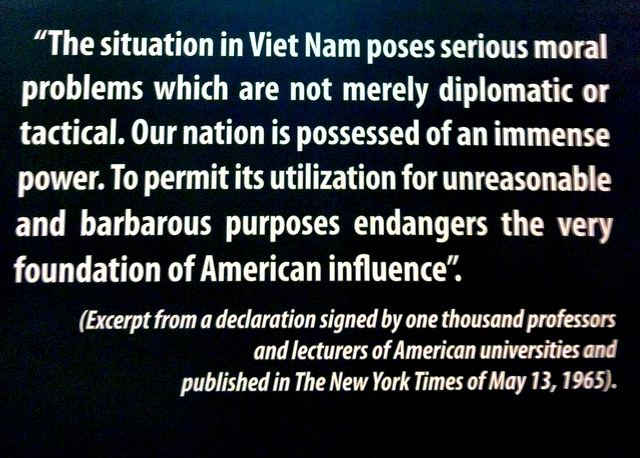 Early opposition to the US war in Vietnam by university professors.  The powers that be never seem to listen or learn.