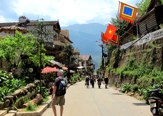 Wandering down one of the alpine streets of Sapa