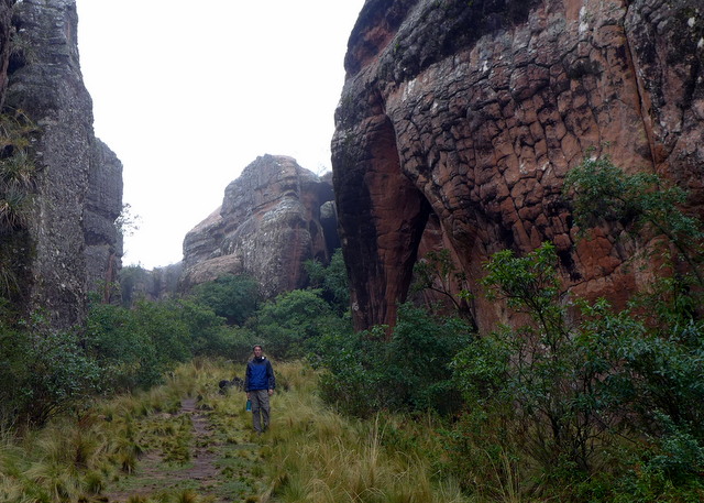 Beside a huge rock formation that closely resembles an elephant