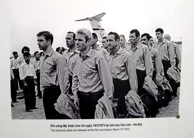 Photograph of the last American POW\'s leaving Hanoi after the 1973 Paris Peace Accords ended direct U.S. military involvement in Vietnam