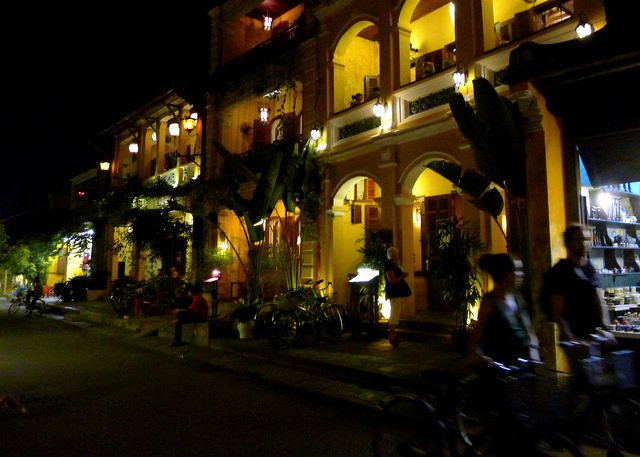 Hoi An aglow in the night lights, the French architecture adds to the atmosphere